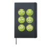 Comic Tennis Balls Faces Tennis Players Sport Hardcover Journal, Black