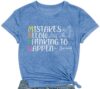 COMIZI Womens Math Teacher Shirt Teaching Letter Print Tshirt Math Teacher Life Tee Tops