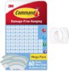 Command™ Clear Decorating Clips with Clear Strips CL026-60, 60 Clips + 68 Strips/Pack