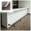 Commercial Bar Foot Rail Kit, Under-Counter Mounting System with Hardware and Tubing for Indoor and Outdoor Use（Black,4m）
