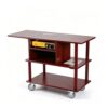 Commercial Cassette Stove Live Cooking Banquet Cart Black Walnut Wood‑Look