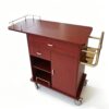 Commercial Cooking Service Trolley Hotel Banquet Chafing Cart Mahogany