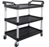 Commercial Plastic 3 Shelf Three Shelves Rack Service Cart Utility Trolley Restaurant Catering Supplies Shelving Rack