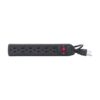 Compact Pp 6 Outlet Power Strip with Right Angle Plug,100 cm