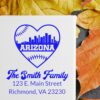 Compact Seattle Baseball Love Slim Pre Inked Rubber Stamp - Teacher Stamp