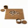 Composite Board Game Go Strategy Board Tabletop Game Set with Stones Wooden Grid Carved Surface Raised Frame Elegant Low, 42 42 8cm, Style to 4