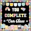 Composition Notebook Back to School Bulletin Board Decoration You Complete Our Class Paper Cutouts First Day of School Welcome Back Bulletin Board Set for Classroom Chalkboard Wall Decor Home Supplies