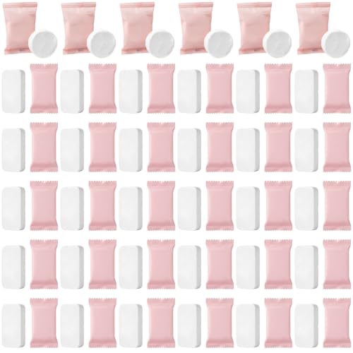Compressed Towels Tablets, 36 Pcs Disposable Face Towels, Soft Thick Portable Fiber Coin Tissues for Travel, Camping, Makeup Removal, Outdoor and Daily Cleaning, 6 Large and 30 Standard Sizes