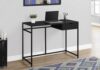 Computer Desk, Home Office, Laptop, Storage Drawer, 42" l, Work, Laminate, Black Metal, Contemporary, Modern