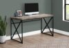 Computer Desk, Home Office, Laptop, Work, Beige Laminate, Black Metal, Contemporary, Modern
