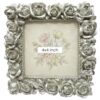 Concepts Pack of 1-4x4 Champagne Rose Resin Photo Frame with Full Floral Border | Elegant Decorative Picture Frame for Vanity, Desk, Wedding Photos & Nursery Room Décor