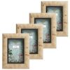 Concepts Pack of 4-4x6 Wood Tone Burl Paper Frame with Smooth Finish | MDF Picture Frame for Gallery Wall, Desk Display & Office Styling