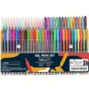 conda Professional Artist Grade 60-Pack Multi-Surface Gel Pen Set With Glitter & Metallic Inks - Heavy-Duty Metal Barrel Pens For Adult Coloring Books, Scrapbooking, Sketching & Bullet Journaling