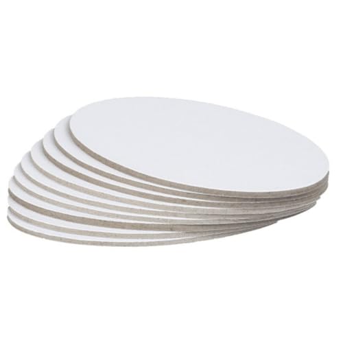 CONGARTENO 5 Pcs Oval Art Panels Cotton Canvas Boards for Painting Suitable for Oils Acrylics and Tempera Stable and Easy to Carry for Indoor and Outdoor Use by Students and Hobbyists
