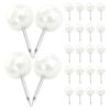 CONGARTENO Push Pins Thumb Tacks Secure Display and Comfortable Pressing 300pcs Pearl White Plastic and Iron Material Round Ball Head for Bulletin Board and Softboard for Office