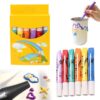 Congzikji 6-Color Popcorn Pens 3D Puffy Art Kit