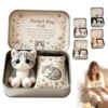 Congzikji Mini Plush Toy Keepsake Tin Travel Comfort Companion with Metal Case (G, One Size)