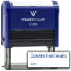 Consent Obtained Date Self-Inking Rubber Stamp | Medical Records & Documentation Rubber Stamps (Blue Ink) - Q-300