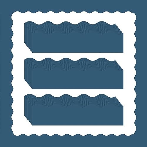 Containlol 118 ft Bulletin Board Borders, Slate Blue Scalloped Borders for Bulletin Board Decoration for Summer Back to School Classroom Office Chalkboard Whiteboard Wall