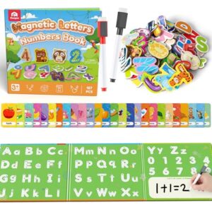 Coogam Magnetic Letters and Numbers, 36 Animal & Fruit Fridge Magnets, Uppercase Lowercase Alphabet Number Matching Game, Educational Spelling Learning Flashcards Toy Gift for 3 4 5 Years Old Kids