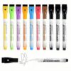 coojsoo 0.5mm Ultra Fine Point Dry Erase Markers,Dry Erase Markers Fine Tip,10 Colors Whiteboard Markers with Magnetic Eraser,Small Font Writing for Calendar Notebook Note Padg (Multicolor)
