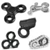 Cool 5 Fidet Toys Set Bulk, Fidget Gun, Fidget Chain, Fidget Roller, Fidget Rings, UFO Fidget Spinner, Desk Toy Stress Relief Focus Anti Anxiety Toy for Kids Adults