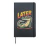 Cool Alligator Saying Later Funny Cartoon Style Hardcover Journal, Black