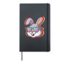 Cool Easter Bunny Sunglasses Retro Glitch Aesthetic Hardcover Journal, Black