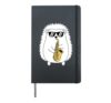 Cool Hedgehog Saxophone Graphic for Music Lovers Hardcover Journal, Black