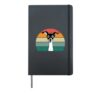 Cool Surprised Dog - Retro Funny Dog Lover Hardcover Journal, Black