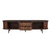 Coolywood TV Stand for 80 Inch TV,with Tambour Doors, Fluted Drawers