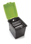 Copernicus Premium Tech Tub 6-Device Lockable Classroom Charging Station Box with 6 Small Extension Cords for iPads, Chromebooks, or Tablets, Green/Black
