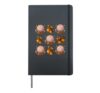 Coquette Bow Crystal Ball Acorn Halloween Fall Thanksgiving Hardcover Journal, Black