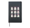 Coquette Ghosts Reading Books Halloween Pumpkin Autumn Cute Hardcover Journal, Black