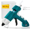 Cordless Hot Glue Gun with with 90 Sticks, Rechargeable 2.6Ah Fast Heating