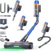 Cordless Vacuum Cleaner, 650W/55KPa/70Mins Stick Vacuum with Bendable Wand, 3.3 ft Hose, Auto Mode, Self-Standing, Aromatherapy, V-Shaped Anti-Tangle Brush for Hard Floor, Carpet & Pet Hair (X13)