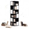 Corner Bookcase, Tall 6 Tier Storage Shelf for Small Spaces
