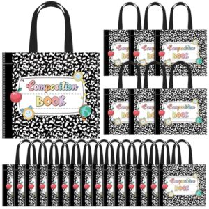 Cosblank 24 Pcs Back to School Gift Bag Composition Notebook Non Woven Bag