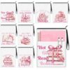 Cosblank 8 Pcs Book Sleeve Pouches with Zipper Club Gifts,Bow Style