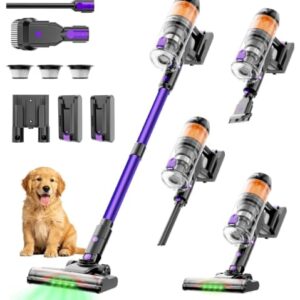 COTIAR Cordless Vacuum Cleaner, 120Mins with 2 Batteries, 500W 40KPa Purple