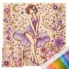 Cotton Thread Stamped Cross Stitch Kit 14CT 30x30cm Printed Fabric (Purple
