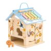 CoudarTitie Children Educational Game Wooden Activity House Toy with Shape Sorter Xylophone Animal Shape Matching Carry Handle Develops Early Learning and