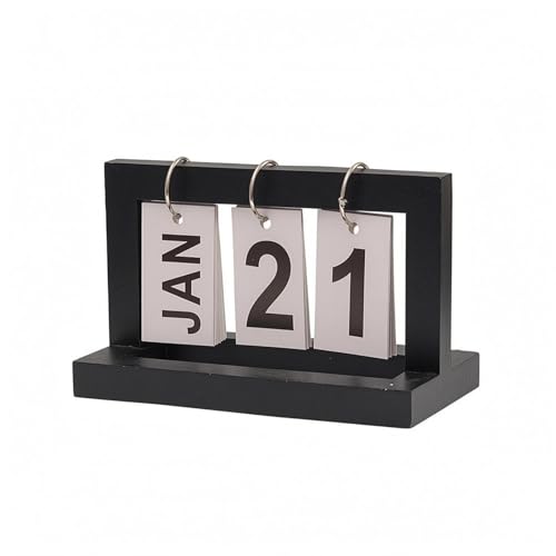 CoudarTitie Desk Calendar Display Desk Calendar Table Calendar Calendar With Decorative Tabletop Look And Simple Frame Suitable for office desk home study classroom reception counter , Black , Flip Calendar Disassembled