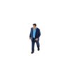 CoudarTitie Miniature Figure Architectural People, Man in Blue Suit, Walking Pose