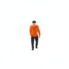 CoudarTitie Miniature Figure Architectural People, Man in Orange Shirt and Dark Pants, Walking Pose