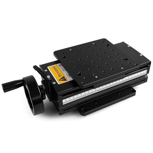 COYEUX Manual Linear Translation Stage, X-axis Positioning Slide, with 30kg Load and Scale Ruler, 0.05mm Precision Manual Trimming Platform, for Optical Alignment, Lab Microscopy 180mm
