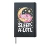Cozy Axolotl Sleep A Lot Amphibian Joke For Kids Hardcover Journal, Black