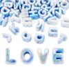 Craftdady 40pc Mixed Letter Large Hole Keychain Beads Acrylic European Bead