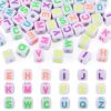 Craftdady 50Pcs Large Hole Acrylic Bead Letter Beads for Bracelet Keychains
