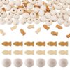 Craftdady 90Pc Natural Wood Beads Round Fish Spacer Bead for Jewelry Making